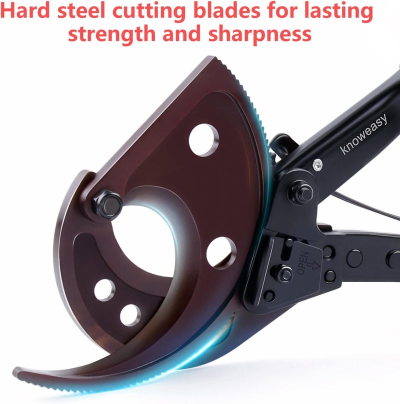 knoweasy Store Cable Cutter and Ratchet Wire Cutter - Cuts Through Aluminum and Multi-Core Cables up to 400mm² with Precision and Ease, Ideal for Electrical Installations - Image 4